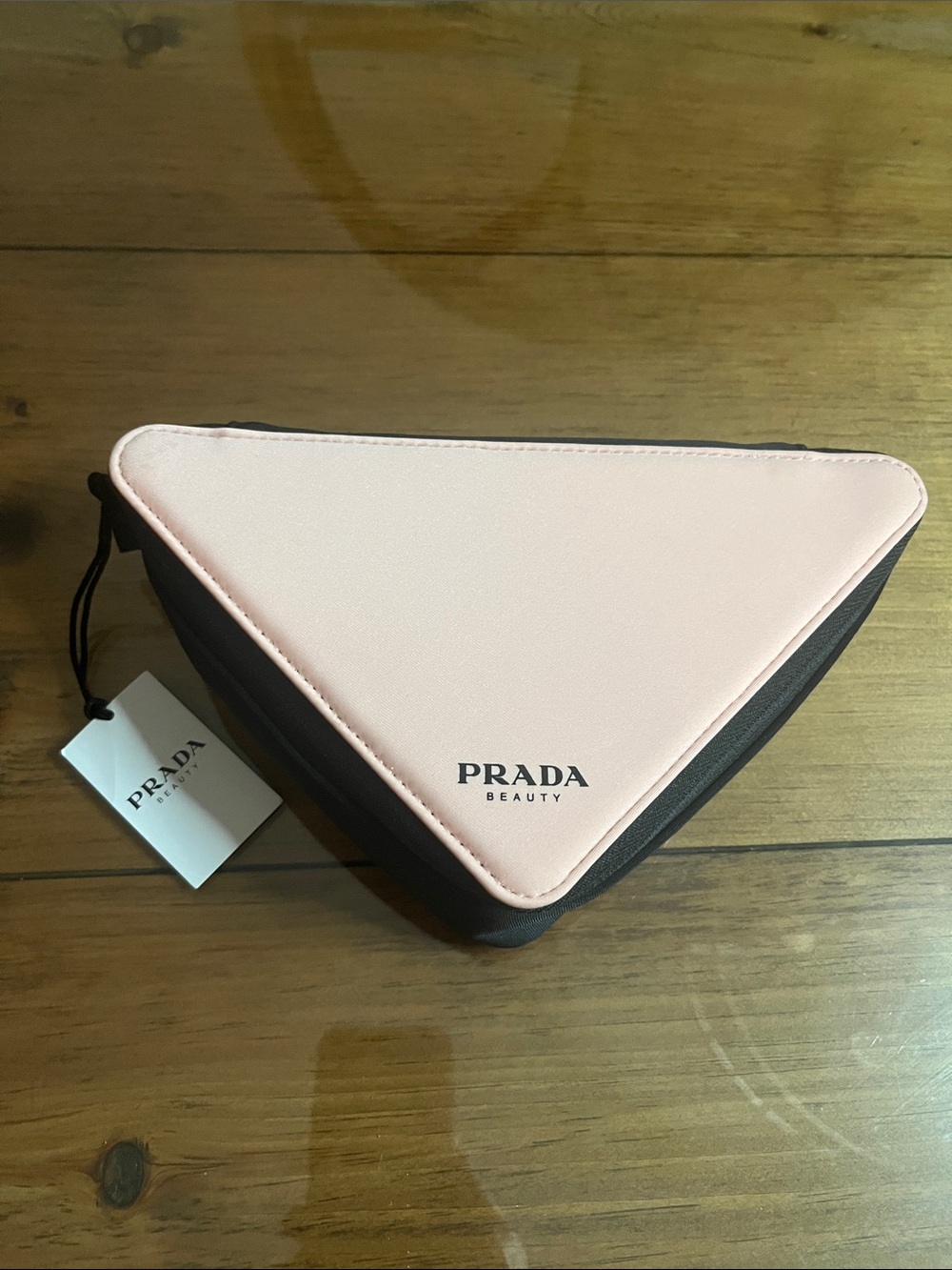 Prada Pink Triangle Makeup Travel Pouch ClutchTravel Bag GWP